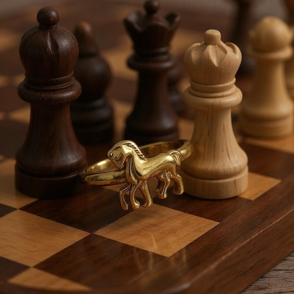 Coach Horse Ring | Size 7 | Gold Tone Signature Logo | Equestrian Motif - Picture 1 of 8